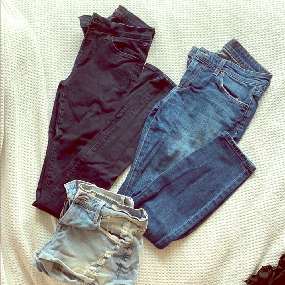 Trio of size 26 jeans: Frame, J brand, Joe’s